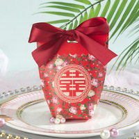 Sacs cadeaux de mariage en gros en stock pour invités, emballage de boîte à bonbons rose dégradé, emballage de sac en papier pour foulard en soie de fête