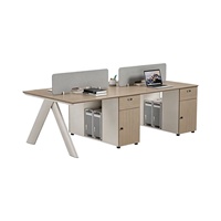 Meubles de bureau modernes modulaires en PVC et bois, durables, postes de travail 2/4/6/8 places, bureau assis-debout avec rangement pour usage en chambre de personnel