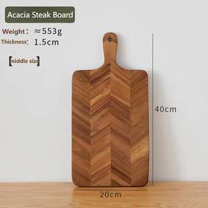 Planche à découper en bois d'acacia en gros, grande planche à découper épaisse avec poignées pour la cuisine, l'extérieur, l'hôtel, la viande, les fruits et les légumes - Product Image 5