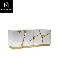 Buffet en acier inoxydable personnalisable, design moderne et luxueux, meuble de rangement haut de gamme pour entrée