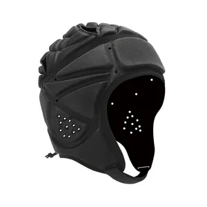 Wholesale Flag Football 7 On 7 Softshell Helmet Soft Headgear Scrum Cap Black Padded Sport Helmet Rugby Headgear