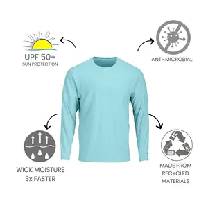 شعار مخصص سريع الجفاف قميص صيد من الخيزران طويل الأكمام للحماية من الشمس