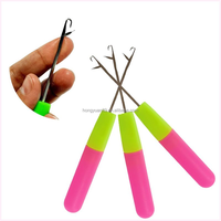Usine en gros poignée en plastique Dreadlock Crochet crochet bricolage outils de coiffure loquet crochet Crochet aiguilles pour Extension de cheveux