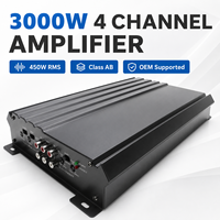 Amplificateur audio de voiture 4 canaux classe AB 3000W Max 450W RMS 12V-24V DC Stéréo pour haut-parleur et subwoofer OEM ODM KW45.1