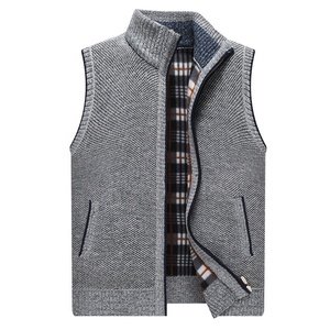 Abrigo de talla grande para <span class=keywords><strong>hombre</strong></span>, chaleco de suéter sin mangas de <span class=keywords><strong>hombre</strong></span> <span class=keywords><strong>gordo</strong></span> de gran tamaño con cuello levantado para <span class=keywords><strong>hombre</strong></span> - Product Image 4