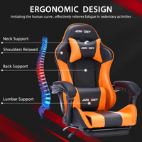 VANBOW Chaise pour la maison et le bureau Chaise de jeu de qualité orange et rose avec fonction de massage Chaise pivotante en cuir synthétique basse quantité minimale de commande