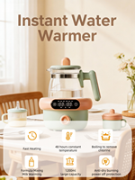 Bouilloire Électrique Directe Usine, Chauffe-Biberon Thermostatique, Préparateur de Lait en Poudre, Sans BPA, Capacité 1200ml, Maintien au Chaud 24h