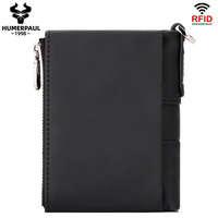 Dompet Kulit Asli Unisex Custom yang Laris Manis dengan Resleting, Tempat Kartu RFID Mewah, Dompet Rantai Biker Fashion