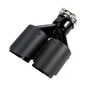 Punta de escape de fibra de carbono negra de moda modificada de alto rendimiento para silenciador de coche automático tubo de escape