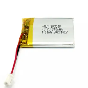 Lipo 배터리 300mah WLY 303040 3.7V 파우치 충전식 리튬 배터리 장난감