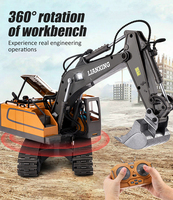 Camión Volquete RC a Control Remoto, Modelo de Juguete de Bulldozer, Camión de Construcción RC de Aleación Metálica, Vehículos de Ingeniería, Juguetes, Excavadora RC