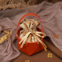 Sacs cadeaux en cuir personnalisés pour mariage avec pochette à bonbons, ruban élégant pour fête - Vente en gros, couleur et taille personnalisées OEM/ODM