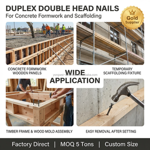 Clous duplex à double tête de haute qualité pour la construction <span class=keywords><strong>en</strong></span> bois, double style avec tige lisse, <span class=keywords><strong>en</strong></span> acier durable - Product Image 3