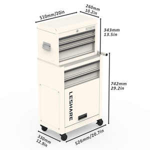 Tủ dụng cụ di động bằng thép kim loại cho tiệm cắt tóc, xưởng cơ khí, gara, kết hợp nhiều ngăn kéo có bánh xe - Product Image 4