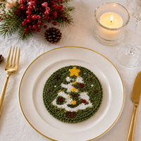 Ensemble de sous-verres capitonnés absorbants pour une décoration festive de luxe faite à la main, protection fonctionnelle de table, cadeau idéal pour la maison