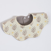 Bavoirs imperméables en coton pour bébé, idéaux pour la diversification alimentaire, avec motif uni et poche de récupération des aliments réglable, pour filles et garçons