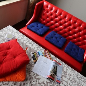 Cotton Canvas Chair Cushion Rectangle Washable <b>Sofa</b> Seat Back <b>Support</b> Multi Person Single Double Seat Blue Red White Gold - Product Image 3