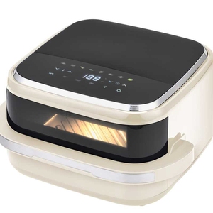 Cảm ứng lớn màn hình điều khiển có thể nhìn thấy cửa sổ riêng biệt trên thấp hơn nhiệt công nghệ đa chức năng Lò nướng bánh Pizza & nồi chiên không khí - Product Image 1