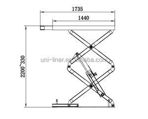 LionLift Pont élévateur à ciseaux à double vérin 3500 kg, élévateur hydraulique pour voitures encastré, multi-tension, certification CE, hauteur 72,8 pouces LNJS-352 - Product Image 5