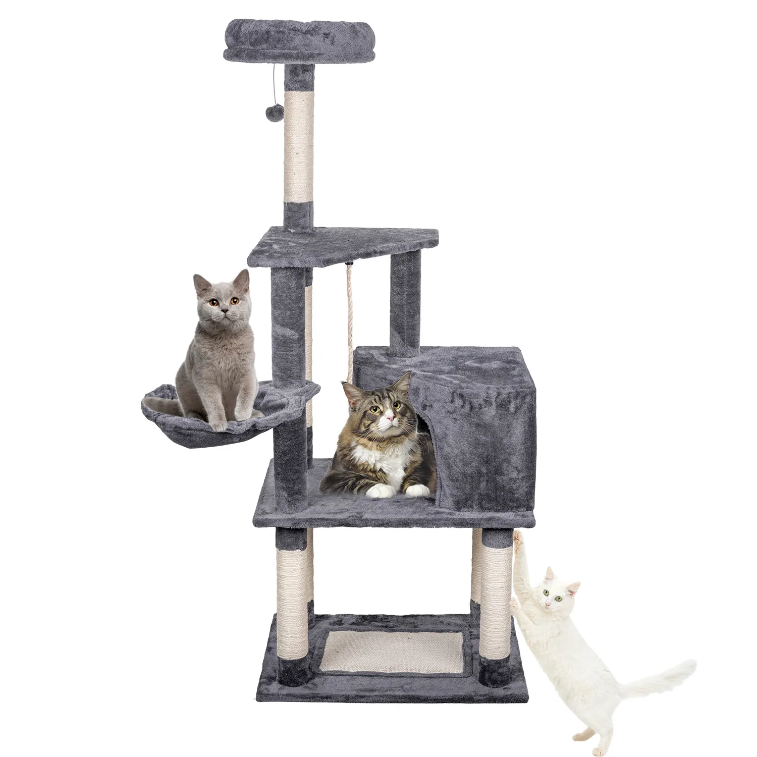 Wholesale Amazon hot selling large size wooden pet scratcher house tower condo cat tree