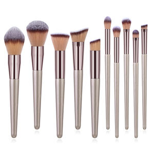 Ensemble de pinceaux de maquillage synthétiques Pinceaux de maquillage personnalisés Or <span class=keywords><strong>rose</strong></span> Champagne Premium ABS 10 <span class=keywords><strong>Pc</strong></span> Ombre à paupières professionnelle - Product Image 1
