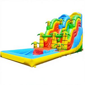 Toboggan aquatique gonflable commercial Winway en PVC, motif palmier tropical, capacité 500 kg, pour fêtes estivales en extérieur – Vente flash - Product Image 1