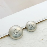 12MM 15MM 18MM 20MM Kancing Logam Bulat Embossed Matte Bentuk Jamur Perak Emas Vintage untuk Pakaian Kancing Jahit Logam