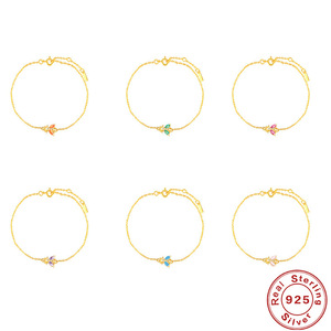 สร้อยข้อมือรูปผึ้งฝังเพชรหลากสีเงินแท้ S925 สำหรับผู้หญิง - Product Image 3