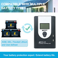 Contrôleur de charge solaire intelligent MPPT 12V 24V 10A 20A 30A 40A 50A 60A avec prise en charge de la communication Bluetooth