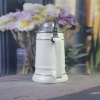 Chope à bière classique en porcelaine, thème Munich Allemagne, 650 ml, écologique, avec emblème d'aigle allemand, couvercle en aluminium, compatible lave-vaisselle
