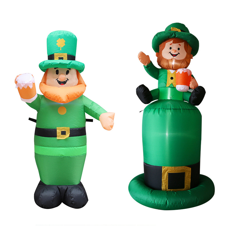 Гигантская зеленая шляпа Святого Патрика длиной 1-1,8 м светящиеся надувные декоративные реквизиты для пожилых людей