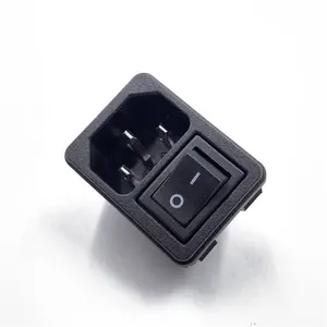 Ac Socket 10a 250v Ac 2 In 1 Power Socket With Black Push Button Socket