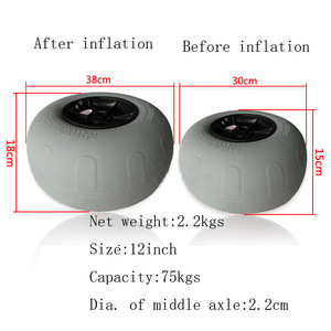 12 "roues de plage pneumatiques durables accessoires d'artisanat de jeu d'eau avec des pneus de ballon pour des remorques pour des activités de plage - Product Image 5