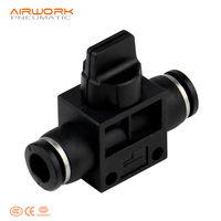 Connecteur pneumatique noir 4/6/8/10/12 mm, adaptateur rapide, modèle H-BUC, vanne manuelle, raccords pour tubes d'air/eau, OEM