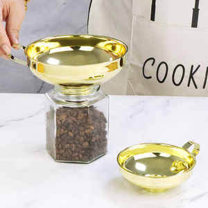 Entonnoirs de mise en conserve à large ouverture en acier inoxydable doré, durables, de qualité alimentaire, pour la cuisine, pour filtrer les liquides - Product Image 1