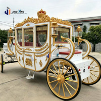 Kereta Kuda Listrik Royal Laris Manis, Dibuat Sesuai Pesanan, Warna Putih Emas, Kereta Pernikahan Listrik Harga Pabrik untuk Resort