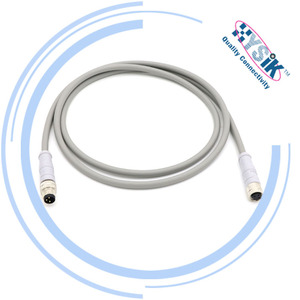 สายเคเบิลแบบขึ้นรูป M8 ตัวผู้แบบตรงถึงตัวเมียแบบงอ 3 ขั้ว 2 ม. 5 ม. - Product Image 2