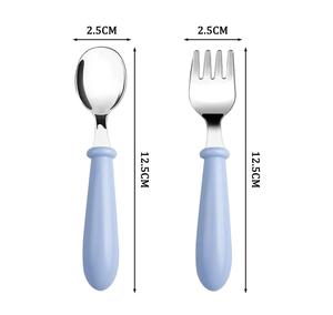 Cute Toddler Utensils 304 Stainless Steel Kids Baby <strong>Cutlery</strong> Set Safe <strong>Children</strong> Spoon and Fork - Product Image 3