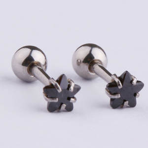 In acciaio inox Prong Set 4 millimetri Stella CZ <span class=keywords><strong>Piercing</strong></span> Bilanciere <span class=keywords><strong>Trago</strong></span> <span class=keywords><strong>Orecchino</strong></span> - Product Image 3