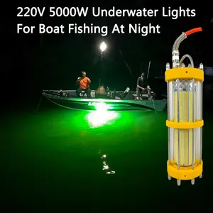 5000w 3000w ग्रीन 220 बनाम पानी के नीचे गहरी बूंद से मछली पकड़ने की लाइटें