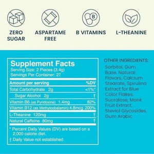 OEM Energy <b>Caffeine</b> <b>Tablets</b> (42 Pieces)-Sugar Free L-theanine + <b>Caffeine</b> + Vitamin B12 B6 Peppermint Flavor Not for Children - Product Image 3
