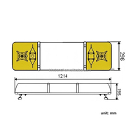 Barre lumineuse rotative transparente ou ambre de 48 pouces de haute qualité Ambulance de pompier TBD1716-1214mm DC12V ou 24V avec rotateurs 35W