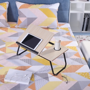 MDF Wooden Portable Factory Price <strong>Foldable</strong> Computer <strong>Desk</strong> Adjustable Small Bed Laptop <strong>Table</strong> - Product Image 4