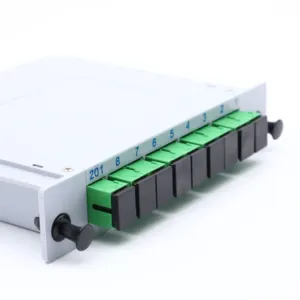 Sunet'den SC / APC konnektörlü FTTH LGX kaset tipi 1*8 PLC Splitter ekleme kartı tipi PLC Splitter