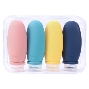 Juego de Botellas de Viaje Recargables de Silicona Suave 4 en 1, Dispensador Compacto para Artículos de Aseo, Champú y Líquidos - Product Image 1