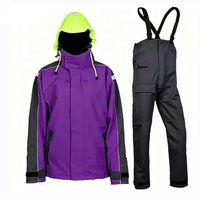Combinaison Softshell Homme Imperméable Coupe-Vent Respirante Tricotée pour Conditions Météo Difficiles – Veste et Pantalon à Bretelles pour la Voile et les Activités de Plein Air