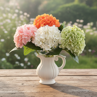 Hydrangeas en soie, toucher réaliste, faits à la main, arrangements floraux artificiels durables pour mariage, bouquet réaliste, taille personnalisée