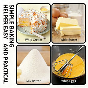 Batteur à œufs semi-automatique en acier inoxydable, <span class=keywords><strong>fouet</strong></span> rotatif à pression manuelle, mélangeur <span class=keywords><strong>manuel</strong></span> pour la cuisine, la pâtisserie à domicile - Product Image 5