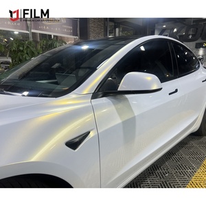 High Quality Diamond White Gold 5 Feet To 100 Feet Car Wrapping <strong>Vinyl</strong> Self Healing Pearl White Or Gloss White With Gold Tpu Ppf - Product Image 3
