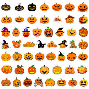 50pcs Halloween <span class=keywords><strong>jack</strong></span>-o '-lantern graffiti autocollants <span class=keywords><strong>valise</strong></span> <span class=keywords><strong>voiture</strong></span> cahier planche à roulettes étanche autocollants décoratifs en gros - Product Image 3